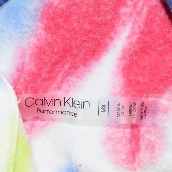 Calvin Klein Performance Tie dyed Hoodie Women's Large with Kangaroo Pocket Y2K - Picture 3 of 4